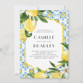 Invitation Aquarelle Citron Wedding shower méditerranéen (Devant)