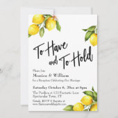 Invitation Aquarelle Citrons À avoir et à garder Typographie (Devant)