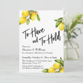 Invitation Aquarelle Citrons À avoir et à garder Typographie (Debout devant)