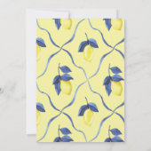 Invitation Aquarelle Citrons Bleu Méditerranée Anniversaire (Dos)