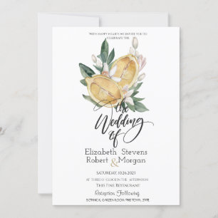 Invitation Aquarelle Citrons Botanique Mariage
