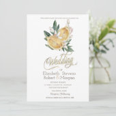 Invitation Aquarelle Citrons Botanique Points de Mariage (Debout devant)