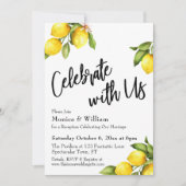 Invitation Aquarelle Citrons Célébrez avec nous Typographie (Devant)