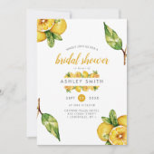 Invitation Aquarelle Citrons Citrus Fête des mariées moderne (Devant)