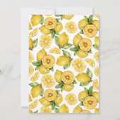 Invitation Aquarelle Citrons Citrus Fête des mariées moderne (Dos)