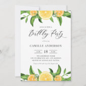Invitation Aquarelle Citrons et Oranges Fête d'anniversaire (Devant)