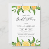 Invitation Aquarelle Citrons et Oranges Fête des mariées d'ét (Devant)