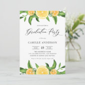 Invitation Aquarelle Citrons et Oranges Graduation Party (Debout devant)
