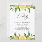 Invitation Aquarelle Citrons et Oranges Thé d'été (Devant)