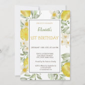 Invitation Aquarelle Citrons Fleurs Anniversaire (Devant)