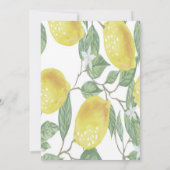Invitation Aquarelle Citrons Fleurs Anniversaire (Dos)