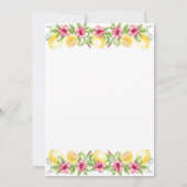 Invitation Aquarelle Citrons Hibiscus Baby shower botanique (Dos)