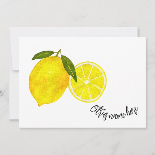 Invitation Aquarelle Citrons jaunes (Devant)