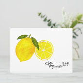 Invitation Aquarelle Citrons jaunes (Debout devant)