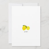 Invitation Aquarelle Citrons jaunes (Dos)