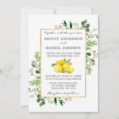 Invitation Aquarelle Citrons Mariage Botanique Verdure (Devant)