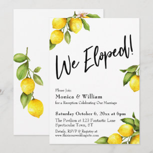 Invitation Aquarelle Citrons Nous Nous Sommes Enfuis Typograp