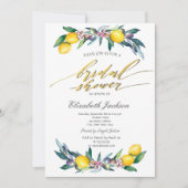 Invitation Aquarelle Citrons Olives Fête des mariées (Devant)