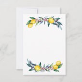 Invitation Aquarelle Citrons Olives Réception (Dos)
