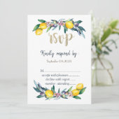 Invitation Aquarelle Citrons Olives RSVP (Debout devant)