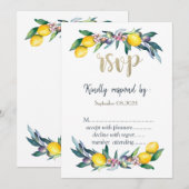 Invitation Aquarelle Citrons Olives RSVP (Devant / Derrière)