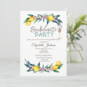 Invitation Aquarelle Citrons Olives Verre Bachelorette (Debout devant)