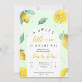 Invitation aquarelle citrons petit chou personnalisable  (Devant)