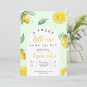 Invitation aquarelle citrons petit chou personnalisable  (Debout devant)