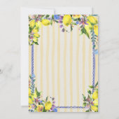 Invitation Aquarelle Citrons Rayures Jaunes Mariage (Dos)