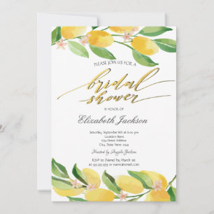 Invitation Aquarelle Citrons Shower de Mariage