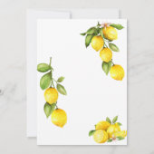 Invitation Aquarelle Citrons Typographie de Réception (Dos)