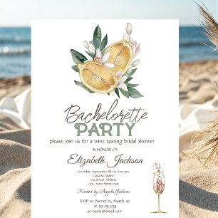 Invitation Aquarelle Citrons Verre Botanique Enterrement de V
