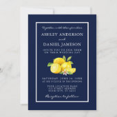 Invitation Aquarelle Citrons Vert Bleu Mariage Photo (Devant)