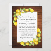 Invitation Aquarelle Citrons Vert Bois Mariage photo (Devant)