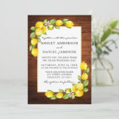 Invitation Aquarelle Citrons Vert Bois Mariage photo (Debout devant)