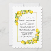 Invitation Aquarelle Citrons Vert Jaune Mariage (Devant)