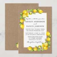 Aquarelle Citrons Vert Kraft Mariage