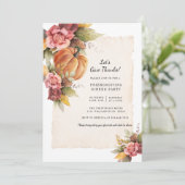 Invitation Aquarelle Citrouille Friendsgiving Thanksgiving (Debout devant)