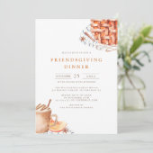 Invitation Aquarelle Citrouille gâteau Friendsgiving Dîner (Debout devant)