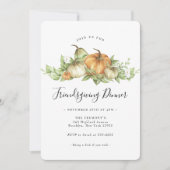 Invitation Aquarelle Citrouille Gourd Green Friendsgiving (Devant)