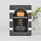 Invitation Aquarelle citrouille Halloween en pierre Éffrayant (Debout devant)