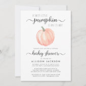 Invitation Aquarelle Citrouille orange Baby shower virtuel (Devant)