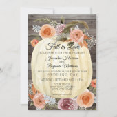 Invitation Aquarelle Citrouille rustique Floral Brûlé Orange  (Devant)