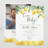 Invitation Aquarelle Citrus Baby shower photo (Devant / Derrière)