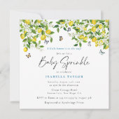 Invitation Aquarelle Citrus citron Bébé arroser (Devant)