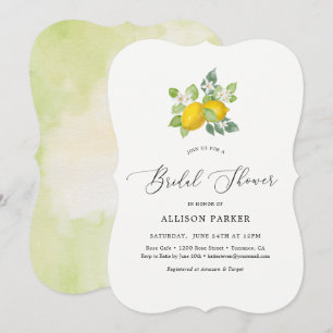 Invitation Aquarelle Citrus Citron Fête des mariées d'été