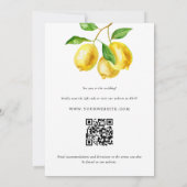 Invitation Aquarelle Citrus citron QR Code Mariage (Dos)