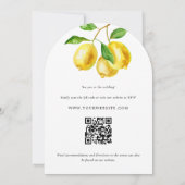 Invitation Aquarelle Citrus citron QR Code Mariage (Dos)