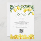 Invitation Aquarelle Citrus Citron Tout En Un Baby shower (Dos)