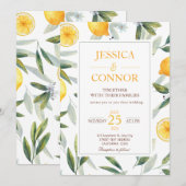 Invitation Aquarelle Citrus Citrus Floral Mariage moderne (Devant / Derrière)